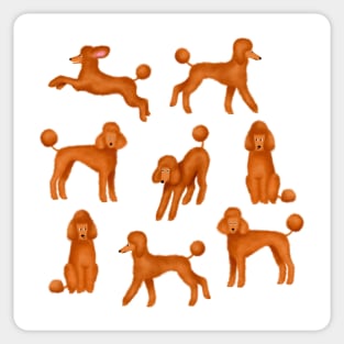 Red Poodles Sticker